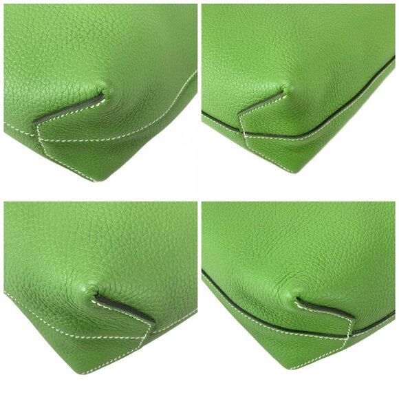 Auth HERMES Cabasserie 31 - Vert Yucca Taurillon Clemence B Tote Bag - Picture 16 of 16